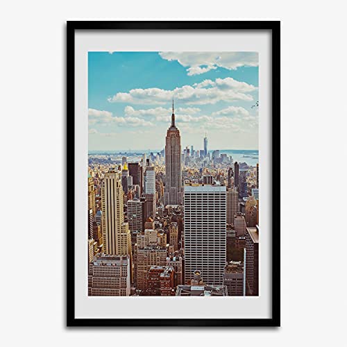 Affiche moderne peinture New York sous cadre de décoration Tulup 50x70 cm
