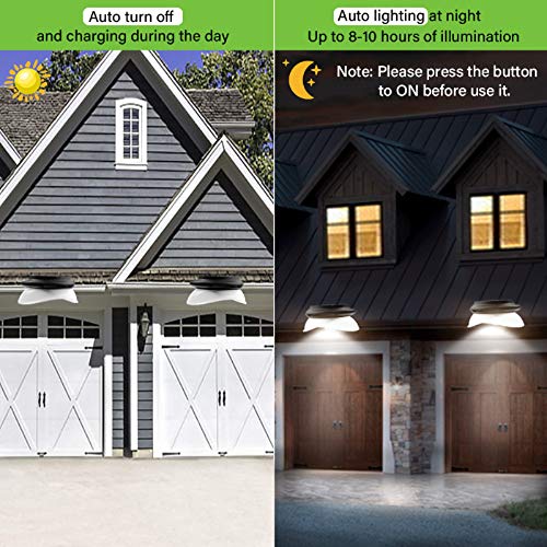 Solar Gutter Lights, Newest 9 LED Outdoor Fence Light Waterproof Wall Lamps for Garden Patio Driveway Deck Stairs - White Light, Pack of 6