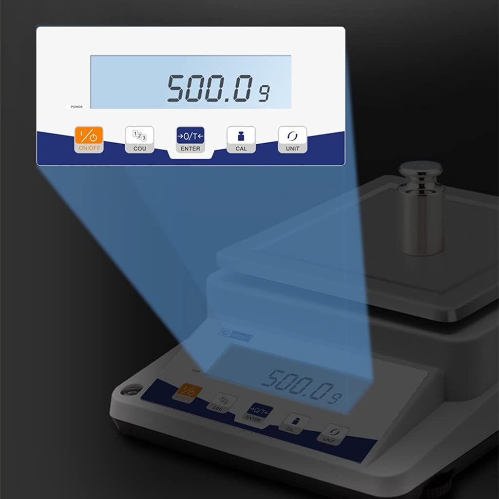 MRKU Báscula de conteo Balanza analítica de precisión de Laboratorio Balanza de 0,1 Gramos Balanza electrónica Báscula de joyería Pesaje de precisión de Cocina CA/CC