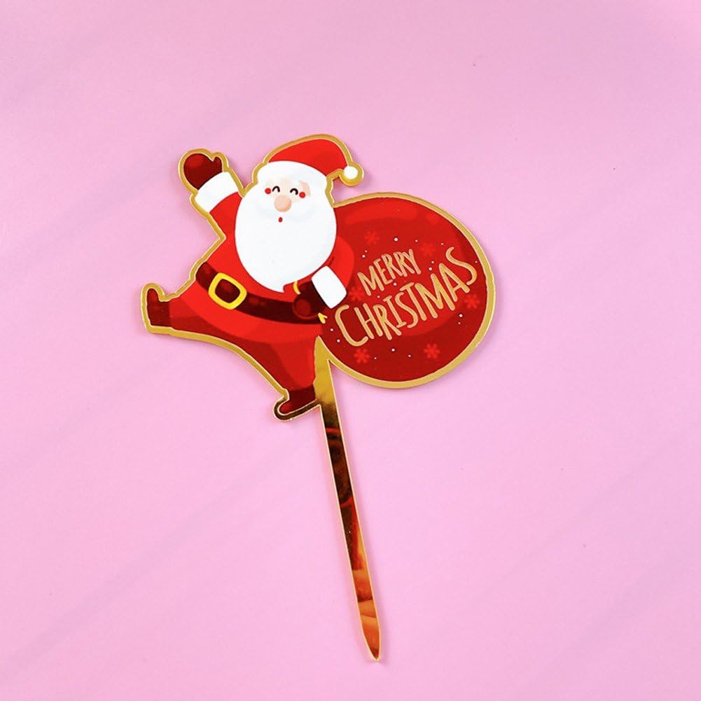 Wesołych Świąt ozdoba na tort Święty Mikołaj Boże Narodzenie ozdoba na tort Wesołych Świąt dekoracja tortu Cupcake Topper do domu Nowy Rok Party