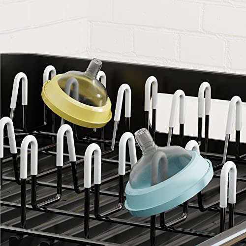 Dish Drying Rack, Kitchen Counter Dish Drainers Rack, Auto-Drain Expandable(13.2"-19.7") Stainless Steel Large Strainers Over Sink Drying Rack Drainboard With Utensil Holder Caddy Organizer, Black #TOP5