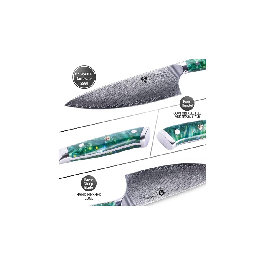 WILDMOK-Kitchen-Knife-Block-Set-7PC-Damascus-Steel-Premium-Kitchen-Knife-Set-for-Multipurpose-Cooking-Professional-Sharp-Chef-Knives-Sets-with-Gift-Box WILDMOK Damascus Kitchen Knife with Block 7pcs Premium Kitchen Knives Set with Resin Handle Professional Ultra Sharp Chef Knives Set with Gift Box
