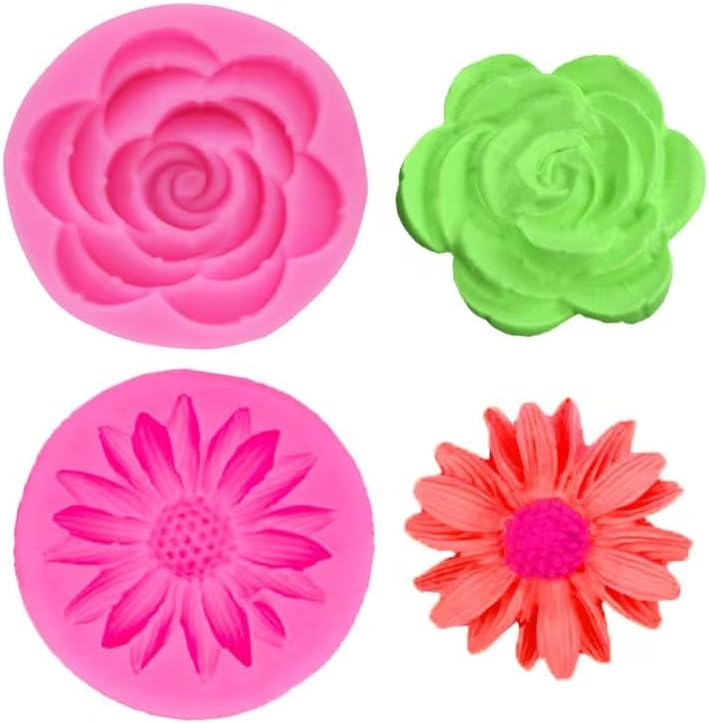 Miniatura 7 de Molde de silicona para crisantemo rosa, moldes de fondant de girasol para decoración de pasteles de flores, decoración de cupcakes, caramelo de