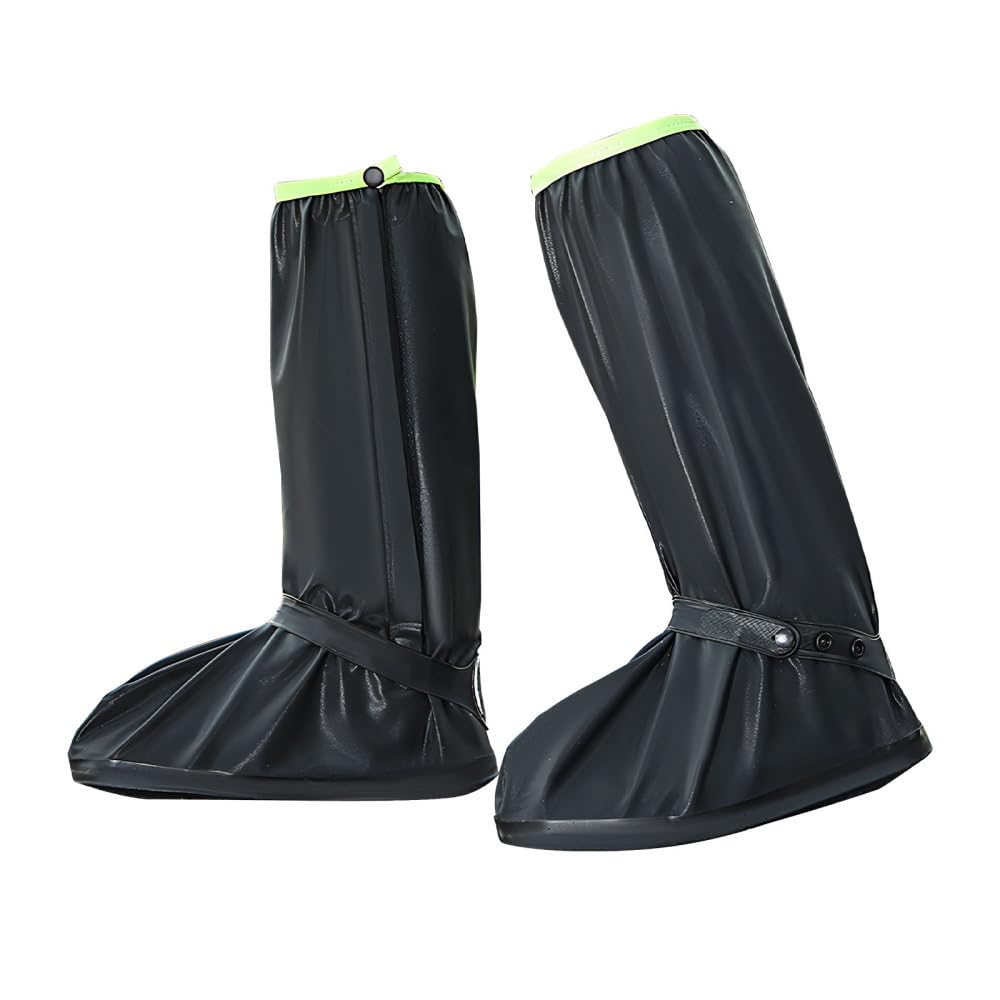 BDKMMS Rain Shoe Covers, Waterproof Hiking Shoe Covers with Reflector, Thickened Sole, Anti Silp Flocked Overshoes for Bicycling Outdoor Activities