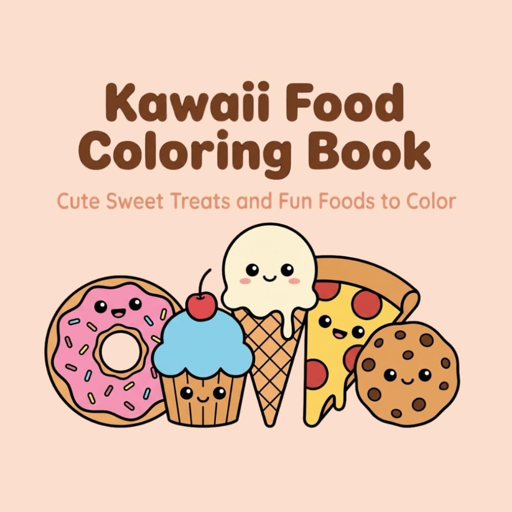 Kawaii Food Coloring Book: Cute Sweet Treats and Fun Foods to Color