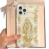 DEHYTO Virgin Mary Phone Case Our Lady of Guadalupe Clear TPU Frame Phone Case Full-Body Protective Cover for iPhone 16/15/14/13/12 Pro Max, Pro, Plus