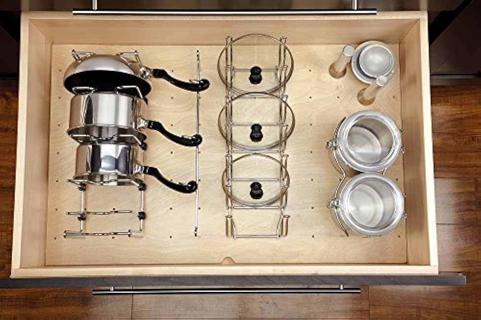 Rev-A-Shelf - 5DCH-2-1-CR - Drop-in Canister Holder with Canisters for Drawer Peg Board System