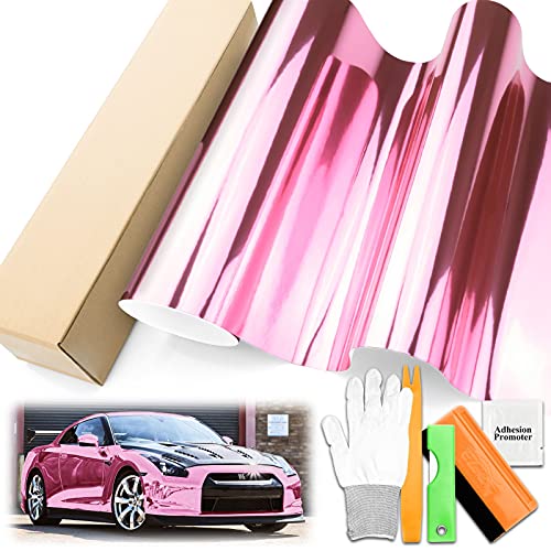 3FTx5FT Supercast Chrome Pink Car Vinyl Wrap Decal Sticker Air Release DIY