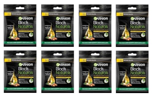 Garnier Black Naturals Hair Color No.3 Brown Black 20ml +20 gm (PACK OF 8)