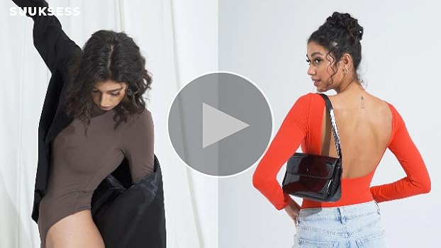 &her アンドハー　Backopen Bodysuit Amazon.com: SUUKSESS Women Backless Y2k Long Sleeve Bodysuit