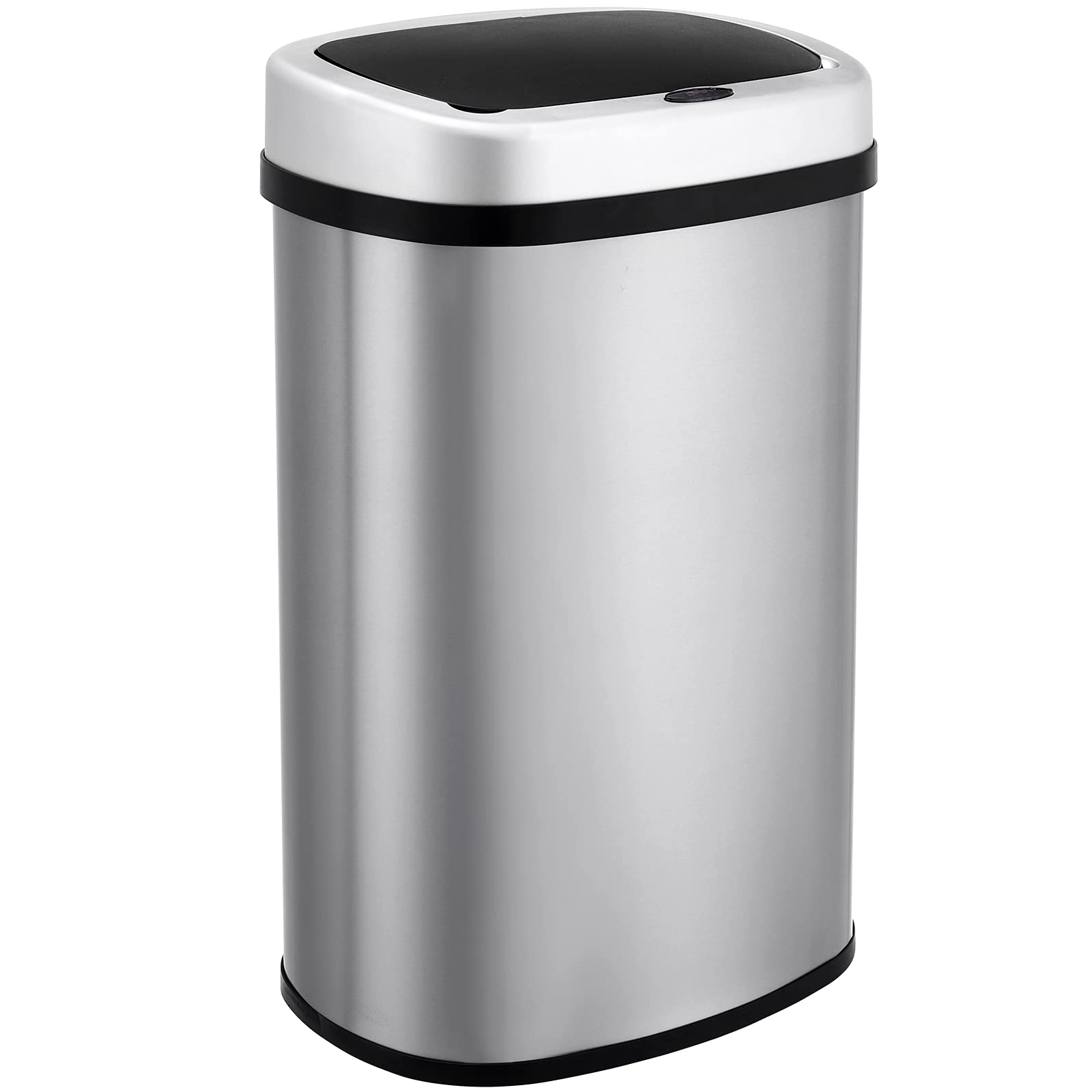 Pirecart 13 Gallon Sensor Trash Can Stainless Steel Oval Garbage ...