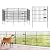 FOREHOGAR Metal Garden Fence with Gate 28in (H) x 18.7ft (L), 1 Gate + 7 Panels Dog Fence Border Fence Animal Barrier, No Dig Garden Fencing for Yard Flower Bed Lawn Patio Outdoor, PIN28288G Black