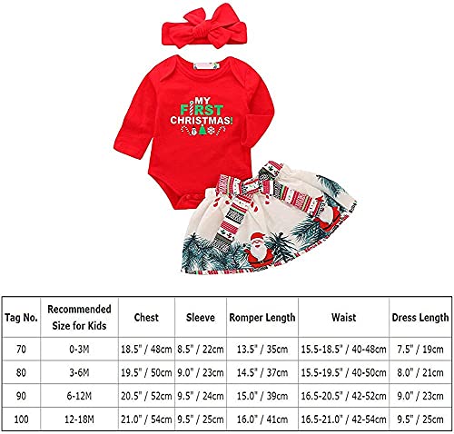My First Christmas Outfits voor Pasgeboren Baby Meisje 1e Xmas Romper Tutu Rok Hoofdband Kleding Vrolijk Kerstfeest 3… - Image 8
