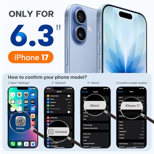 Image of Miracase Magnetic for iPhone 17 Case & Stand Wallet, Compatible with MagSafe, Integrated Silicone Camera Control Cover, Magnetic Force 3000Gs,5-Card Holder,Black+Black