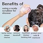 Unique 2-in-1 Design Wet & Dry Scalp Massager Shampoo Bath Brush for Hair Growth & Dandruff Removal, Hair Scrubber with Soft Silicone Bristles, Scalp Exfoliator for Scalp Care (Pink). Christmas Gift. - Image 4