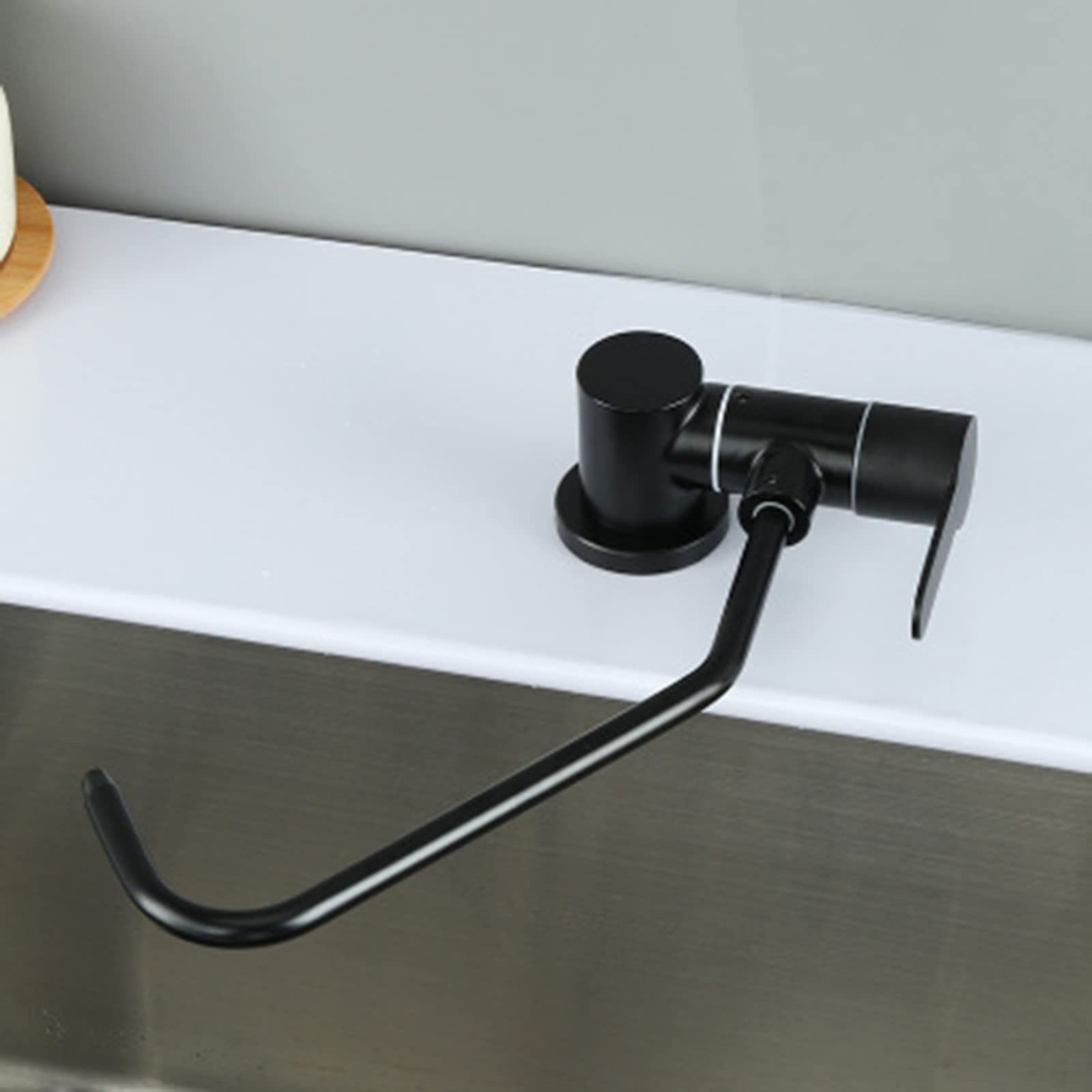 Küchenarmatur, klappbarer Wasserhahn, 360 Einhebel-Trinkwasserhahn, Spültischmischer, ideal für die Fenstermontage, Schwarz Star of Light