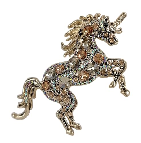 Image of Unique Animal Unicorn Horse Brooch Pin Pendant Austrian Crystal BZ6172