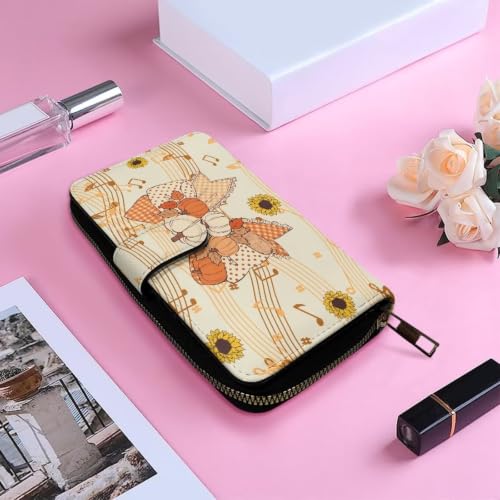 Image of COEQINE Ladies Wallets Pink Leopard Heart Black Printed Leather Phone Long Clutch Purses Check Coin Change Holder
