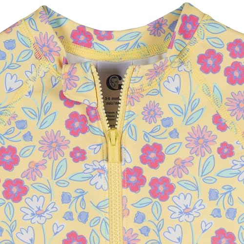 Image of Gerber Baby Girls' & Toddler Long Sleeve One Piece Rashguard Swim Romper