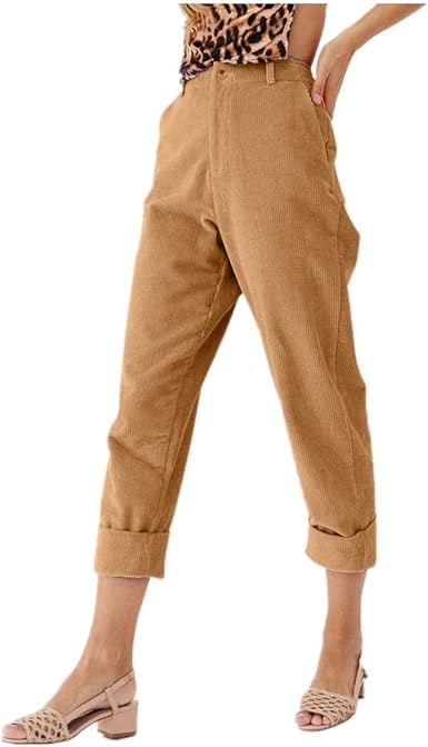 Pantalon Velours Cotele Femme Mode Pantalons Poche Casual Confortable Pants Amazon Fr Vetements Et Accessoires