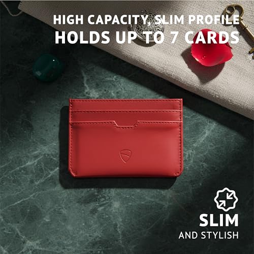 Image of Vaultskin MOORGATE Slim Card Holder - Minimalist Leather Wallet with RFID Blocking, Front Pocket Credit Card Case for Men & Women