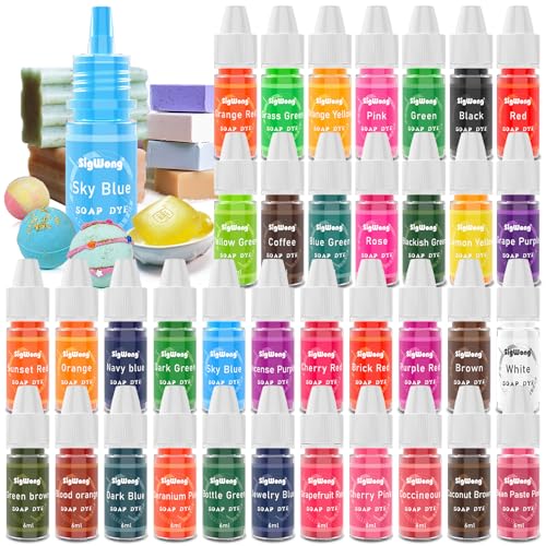 Bath Bomb Soap Dye - 36 Colors Concentrated Food Grade Skin Safe Liquid Based Colorant Vibrant