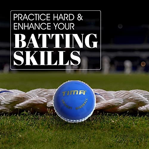 Image of TIMA Synthetic Cricket Ball Poly Hard Cricket Balls - Indoor & Outdoor Training Cricket Ball for Coaching Practice (Blue Pack of 2)