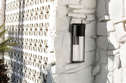 Hinkley Shelter Medium Outdoor Wall Mount Lantern - Minimalist Style, Dark Sky-Compliant, Solid Aluminum/Clear Seedy Glass - Black - Image 6