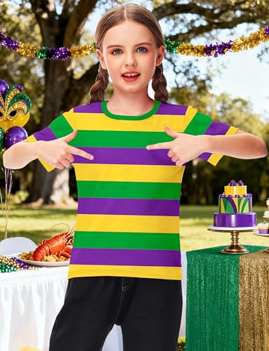 Image of Deerose Kids Striped Shirts Short Sleeve Boy Girls July 4th Patriotic Tee Top 3-14 Years