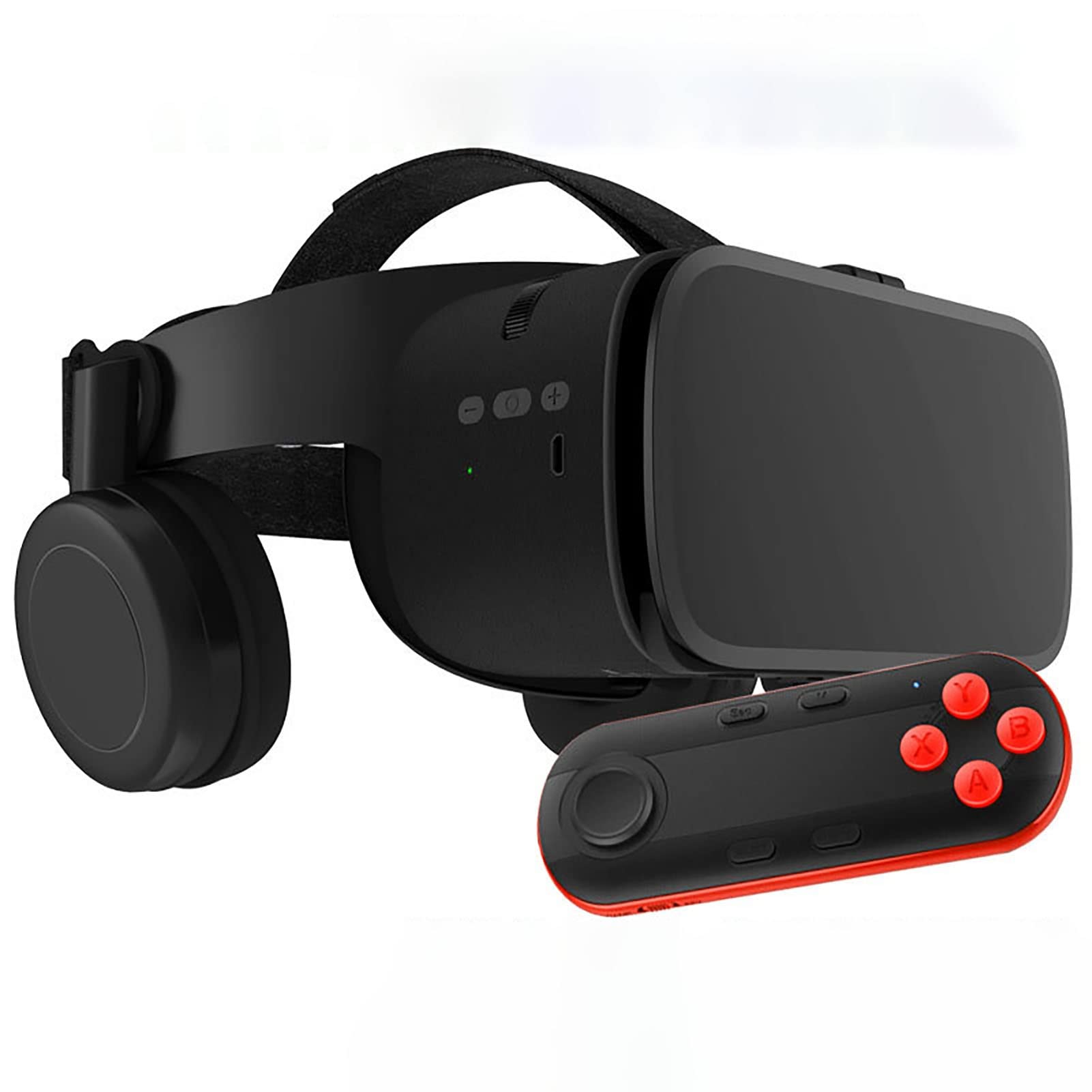 Zestaw słuchawkowy do wirtualnej rzeczywistości 3D VR z pilotem zdalnego sterowania, widowisko stereo VR do filmów i gier Bluetooth bezprzewodowe okulary VR kompatybilne z 4,7-6,3 cala iPhone iOS / Android (kolor: czarny, rozmiar: 051