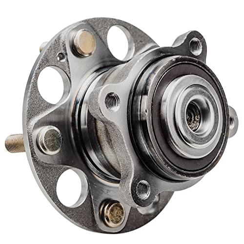 Image of Detroit Axle - Pair Rear Wheel Bearing and Hubs Assembly for 2005-2007 Honda Accord [Hybrid ONLY], 2004-2008 Acura TSX, 5 Lugs w /ABS