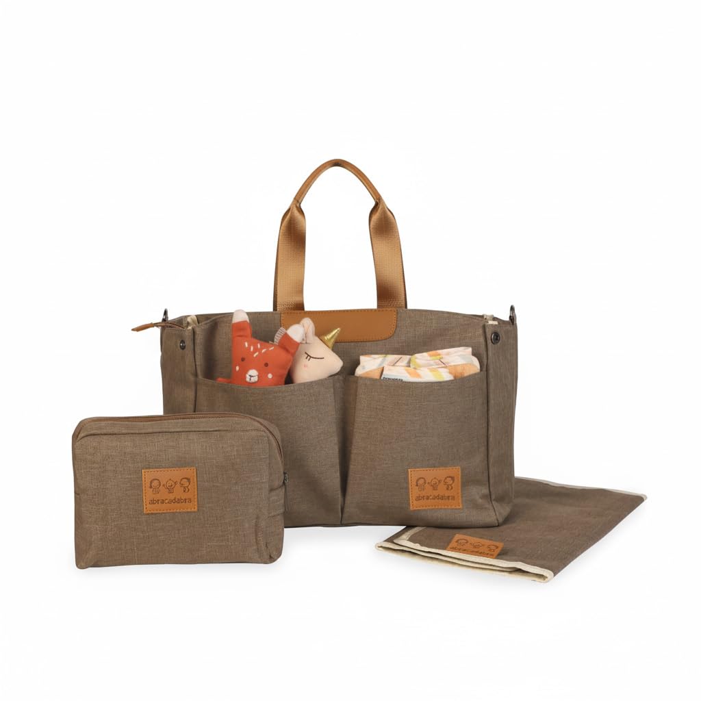 abracadabra Everyday Essentials Diaper Bag For Mother, Maternity Bag for Newborn Baby, Waterproof and Multipurpose, (37 x 14 x 28 cm) - Pebble Grey-image-44