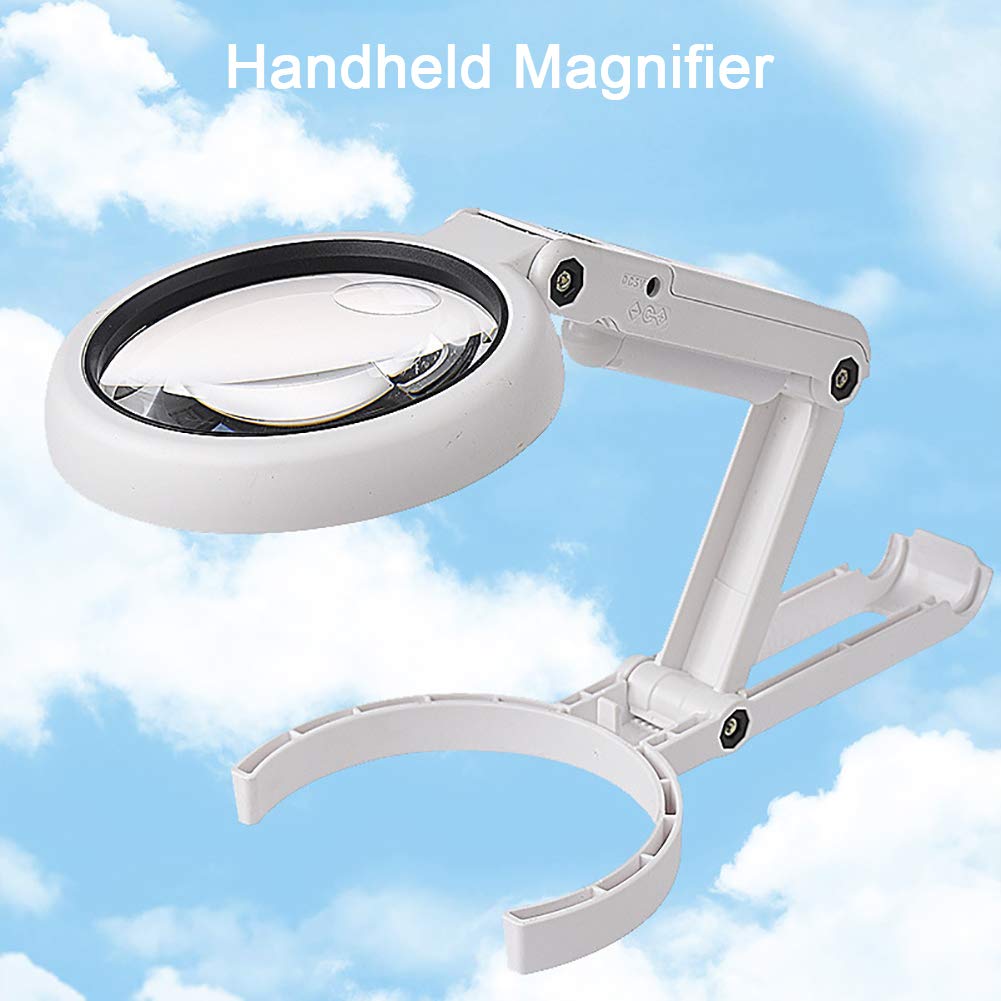 JTLB LED Magnifying Lamp Light, 5X 11X Magnifying Glass Dual Use Table Lamp Super Bright Stand Non Slip Hand Held 8 LED Magnifier Lamp - Image 4