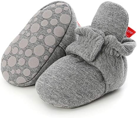 Baby Boys Girls Fleece Booties Infant Cotton Socks Newborn Soft Sole Winter Warm Stay On Slippers Non-Skid Cozy Crib Shoes
