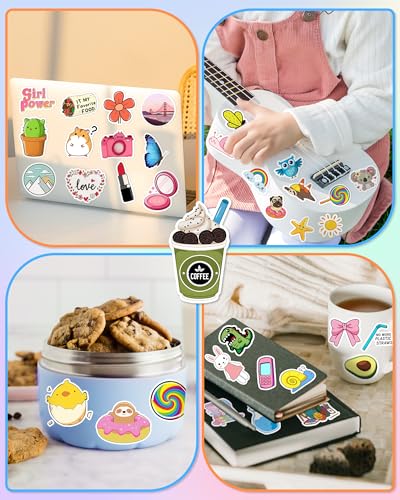 300 Pcs Stickers for Kids, Cute Water Bottle Vinyl Waterproof Laptop Stickers for Students Gifts School Supplies Classroom Teacher Prizes Sticker Pack for Kids Girls Teens