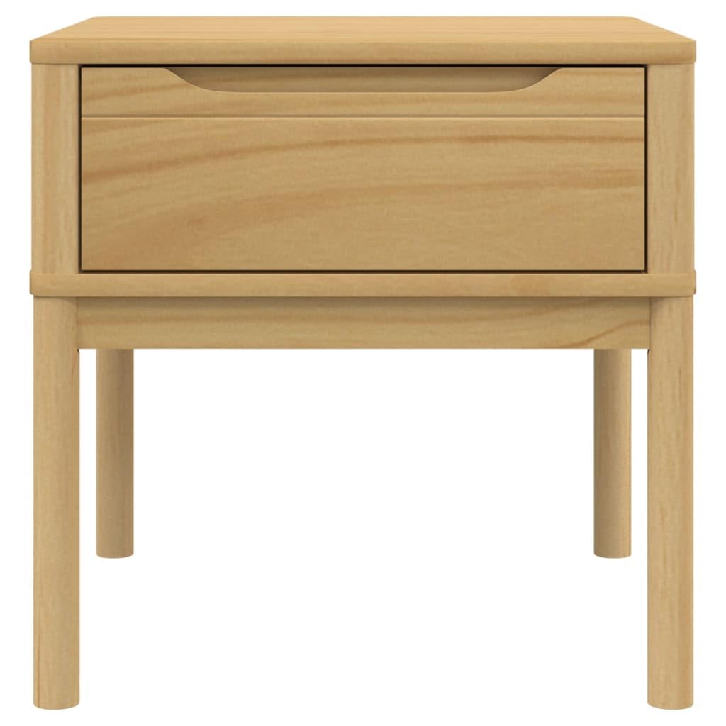 Hothingwell Table de Chevet Floro Marron Cire 55x55x54 cm Pin Massif