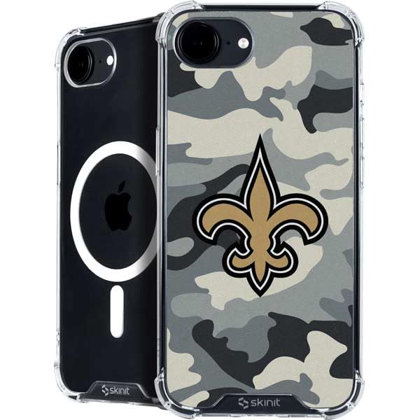 Skinit Phone Case Compatible with MagSafe iPhone 16e - Officially Licensed NFL New Orleans Saints Camo Design