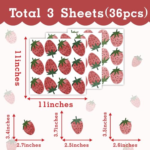 Pegatinas de pared fresas vintage retro adhesivas boho miniatura 5