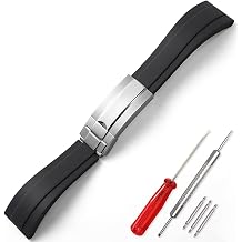 CWYTTZQ Rubber Watch Band for Rolex Submariner Ghost Daytona Yacht Master Rolex Rubber Strap 20mm Replacement Omega Silicone Strap Wristband, Rubber, Rubber Watch Band