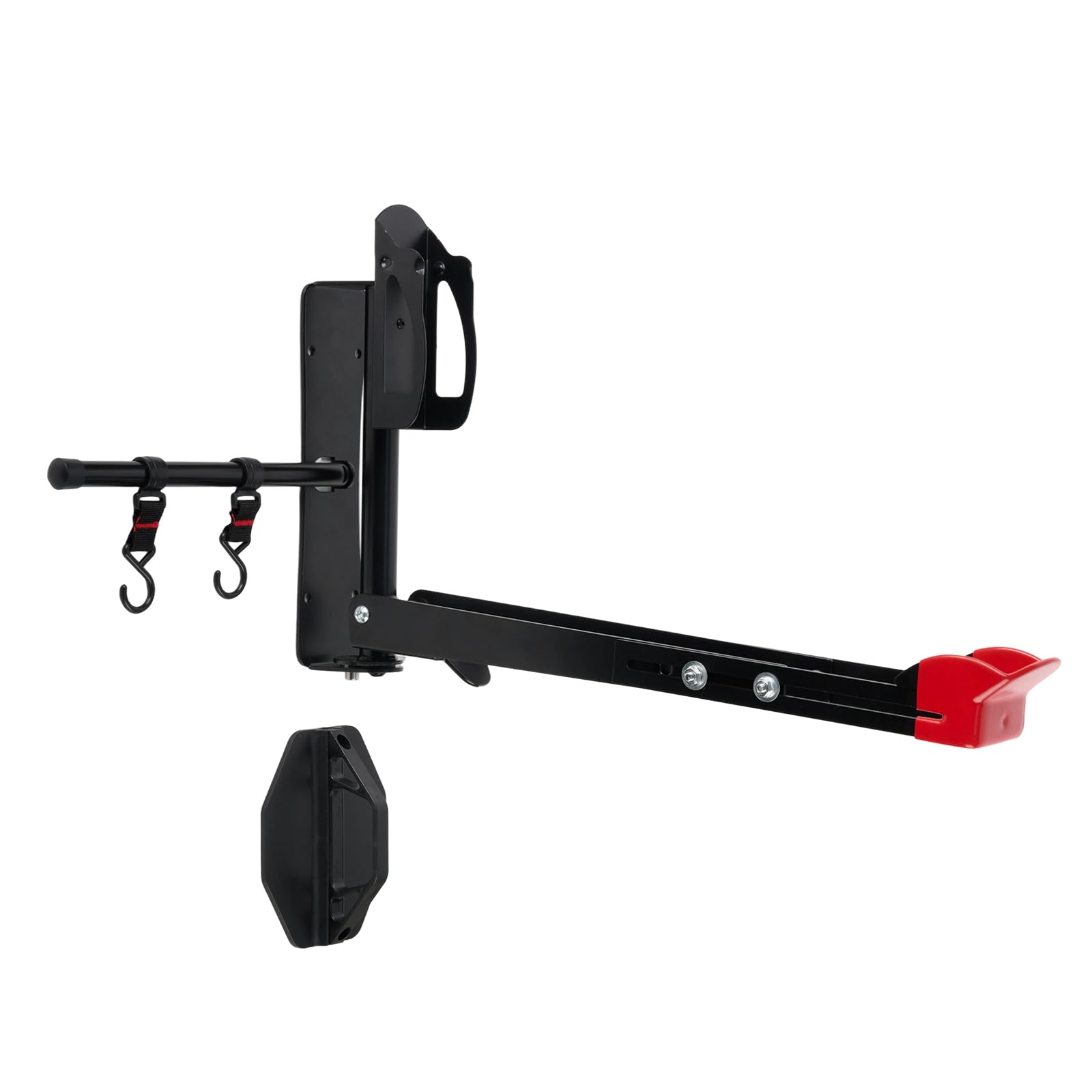 Soporte de pared para bicicleta con longitud ajustable y ganchos de almacenamiento para garaje