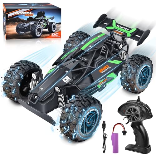 Aragallant Coche Teledirigido, 2.4GHz Coche RC, Todo Terreno Todoterreno, 1:18 Coche Radiocontrol con 2 Baterías, Mando a Distancia de 50m, Regalo Cumpleaños para Niños 6-13 Años