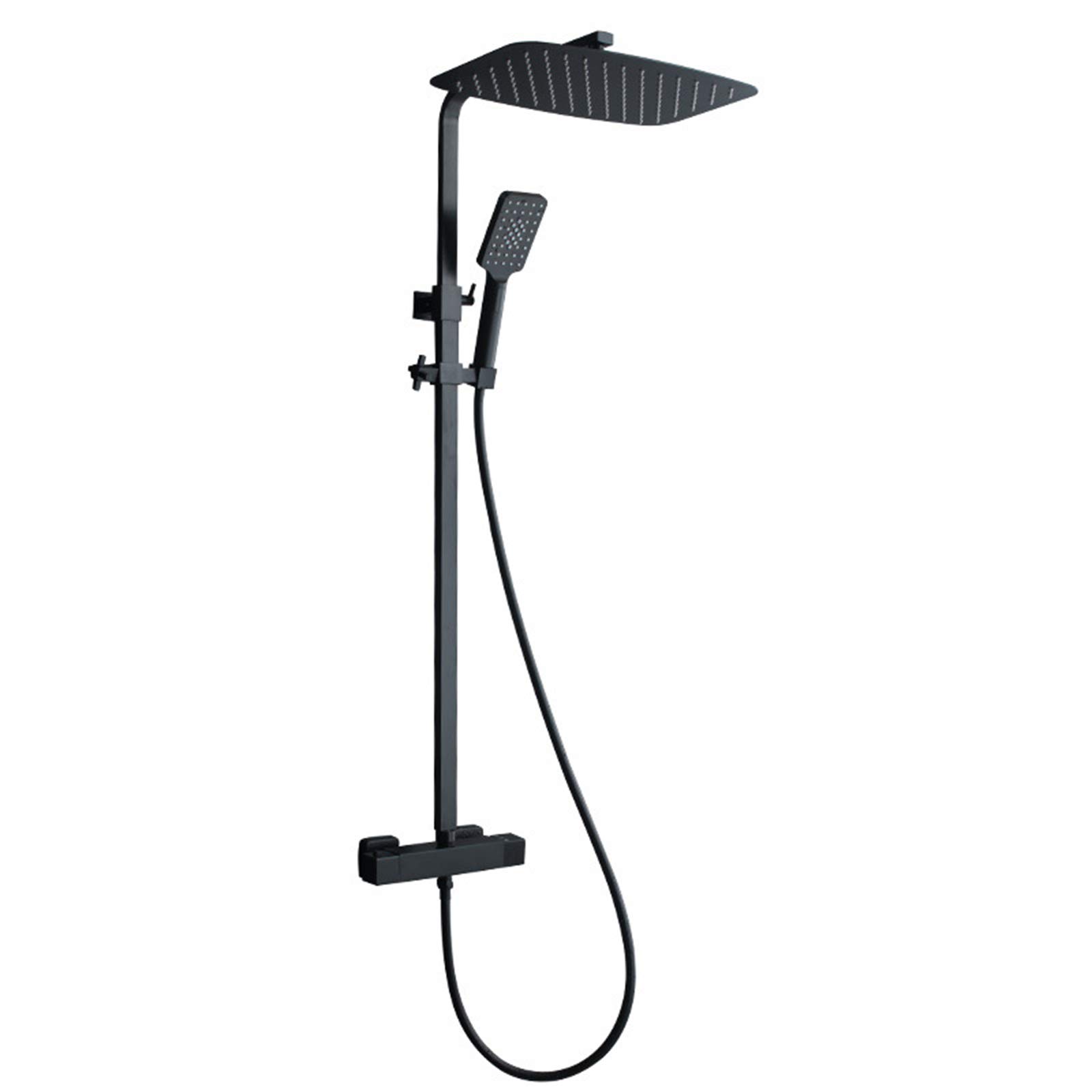SWENEEN Handheld Showerthermostatic Rain Shower System,Luxury Bathroom Rain Mix Shower Combo Set With Rain Shower Head,Anti-Scald Design,