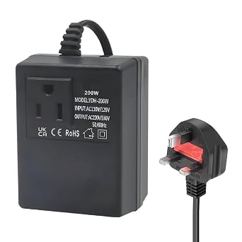 Step Down Power Voltage Converter Transformer, Step Down Transformer, US to UK Voltage Converter, 220V/240V To 110V/120V UK Plug, Intelligent Adapter Travel Power Adapter for Travel