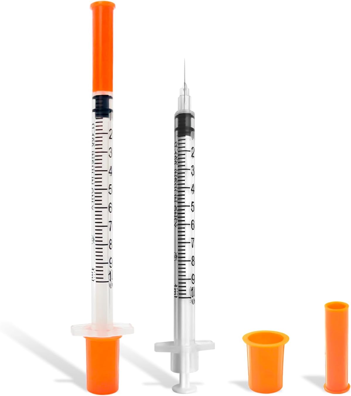 100 Pack U-100 1ml Syringes with Needle, 31G 5/16" 8mm 1cc Syringe, Disposable Individual Package