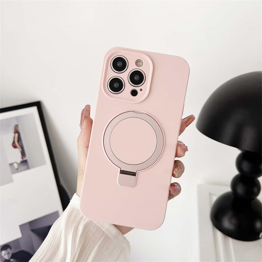 Coque antichoc silicone rose iPhone 11 Pro Max support bague - 8