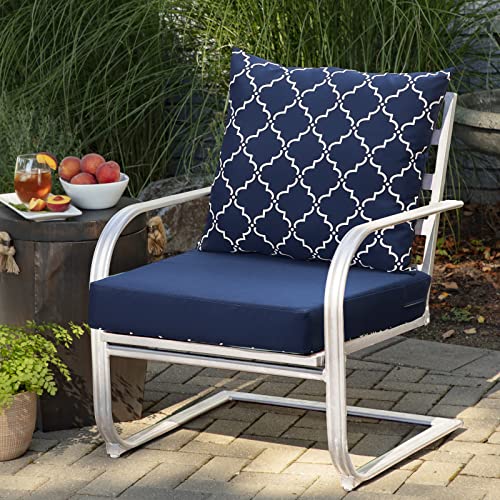 Nigoone Outdoor Cushions Set For Patio Furniture, 24×24 Deep Seat And Back Cushions, Replacement Patio Chair Cushions With All Weather Removable Cover, 2-Piece,Navy Blue #TOP4