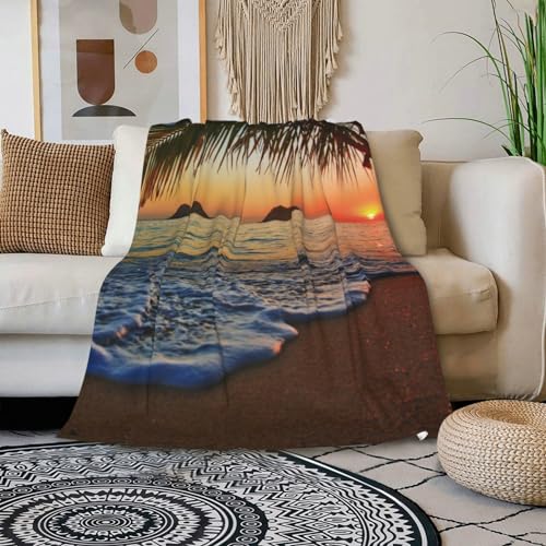 Hgod Designs Pacific Sunrise At Lanikai Beach Throw Blanket Hawaii Blanket Super Soft Flannel Throw Blanket Lightweight Plush Fuzzy Bed Blanket For Bedding Sofa And Travel 40 Inchx50 Inch thumb #2