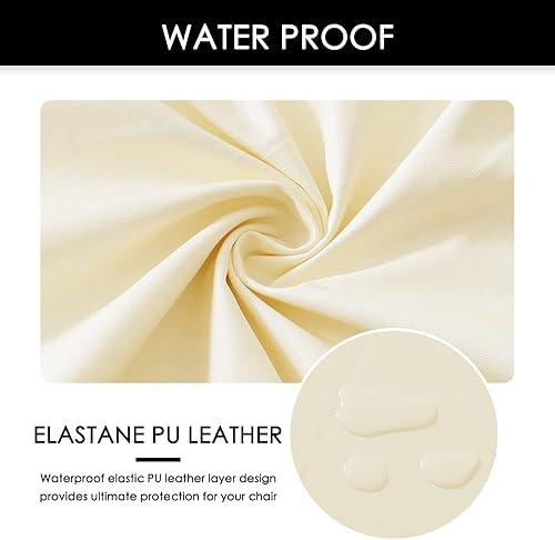 Miniatura 5 de FORCHEER Funda para silla de oficina dividida resistente al agua, fundas elásticas de poliuretano de 2 piezas para escritorio, funda para silla de