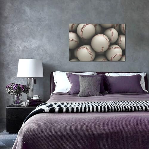 Impression sur toile de baseball moderne 30x45cm prête à accrocher - 4