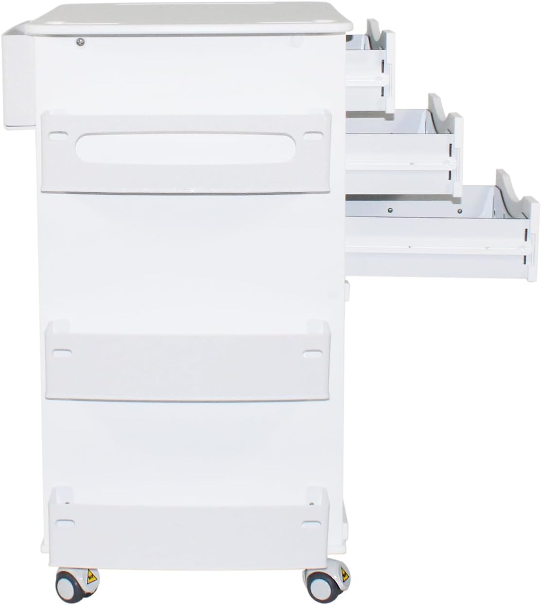 TrippNT White MRI Conditional Core DX Lab Cart with Clear Sliding Door, 23 Inches W x 19.5 Inches D x 33 Inches H, HDPE